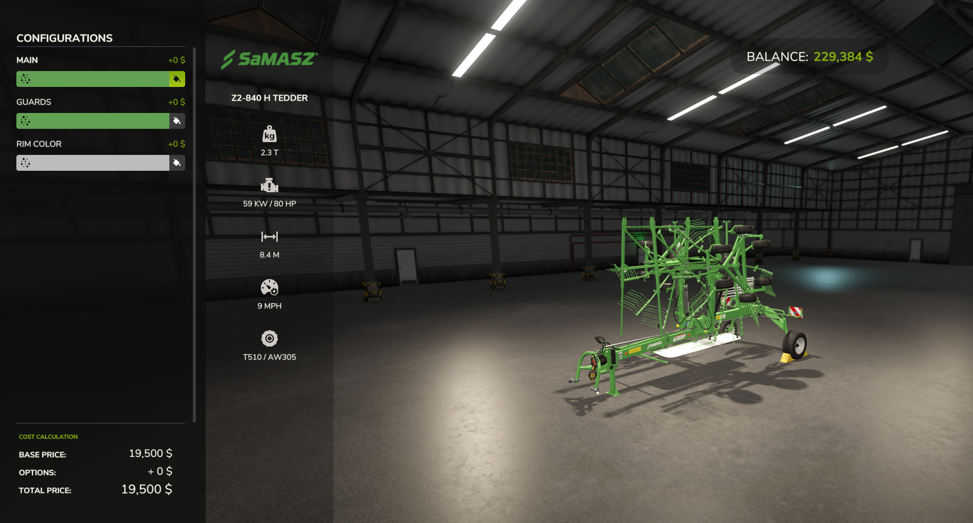 Cover image for FS25 SaMASZ Z2-840 H Tedding Windrower