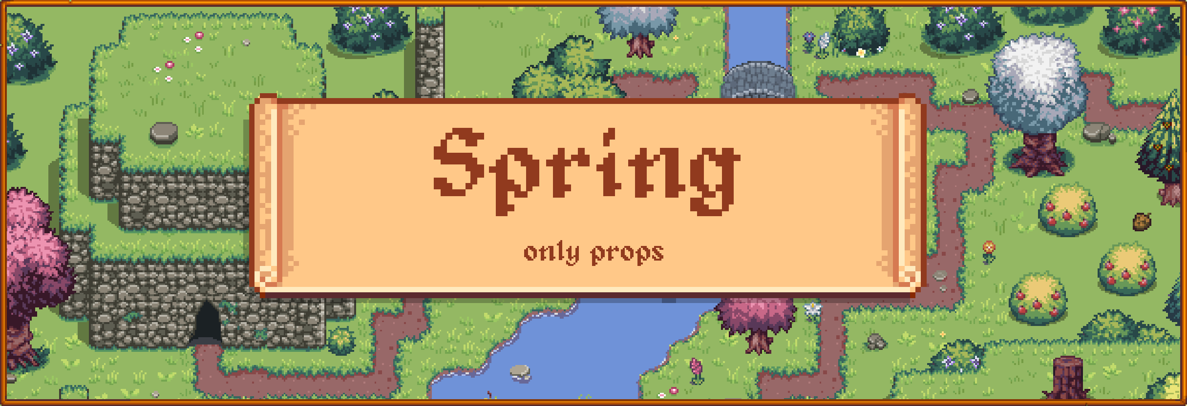 Forest Spring Props Pixel Art Whimsical