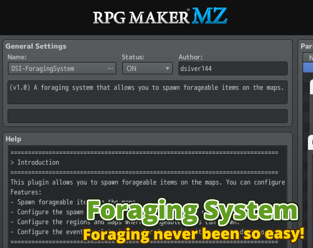 Cover image for RPG Maker MZ - Foraging System v1.1