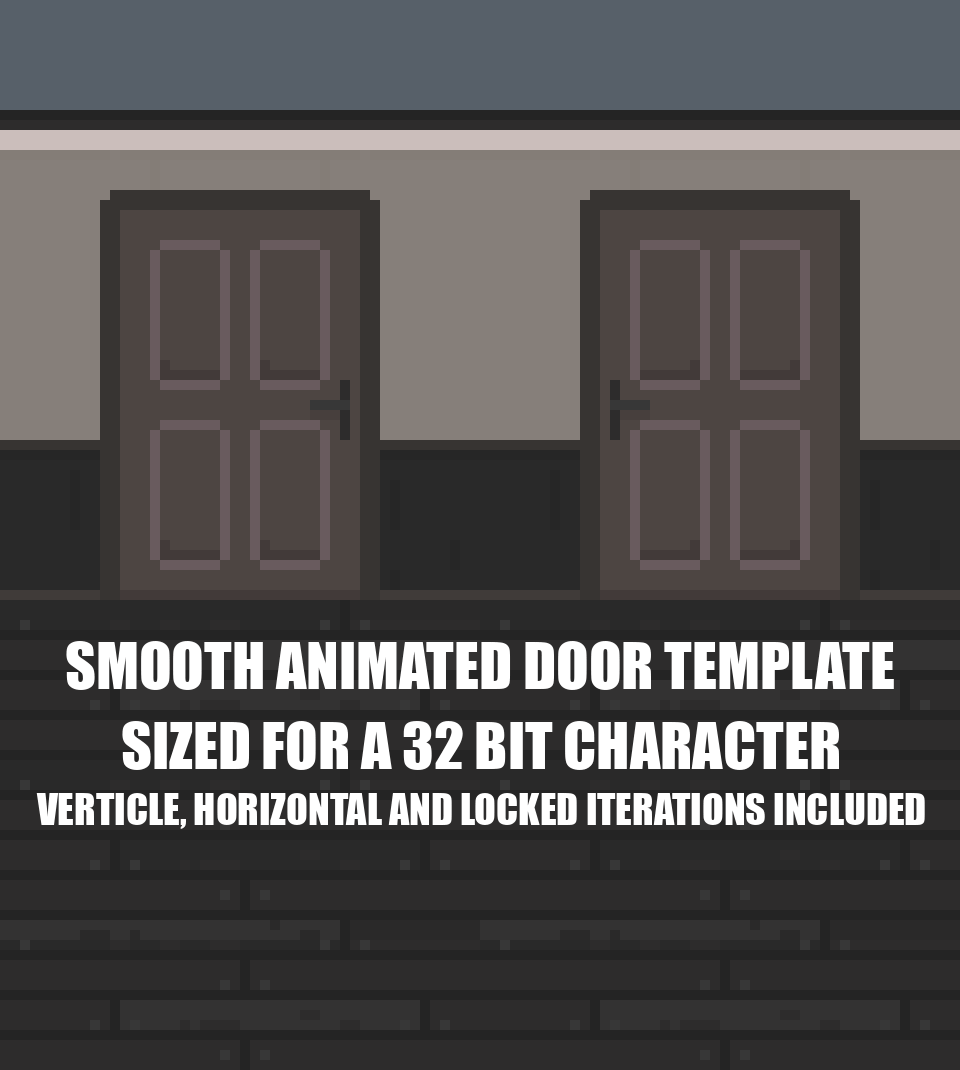Animated Pixel Art Door Template – 32-Bit Ready