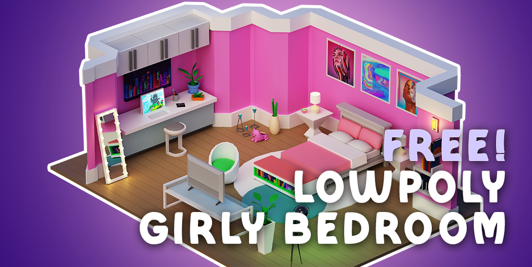 Lowpoly Bedroom Game Ready