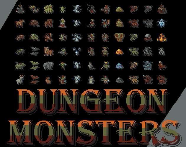103 Pixel Art Monsters — Bonus: Dungeon Tiles & Map Objects (32×32) by ...
