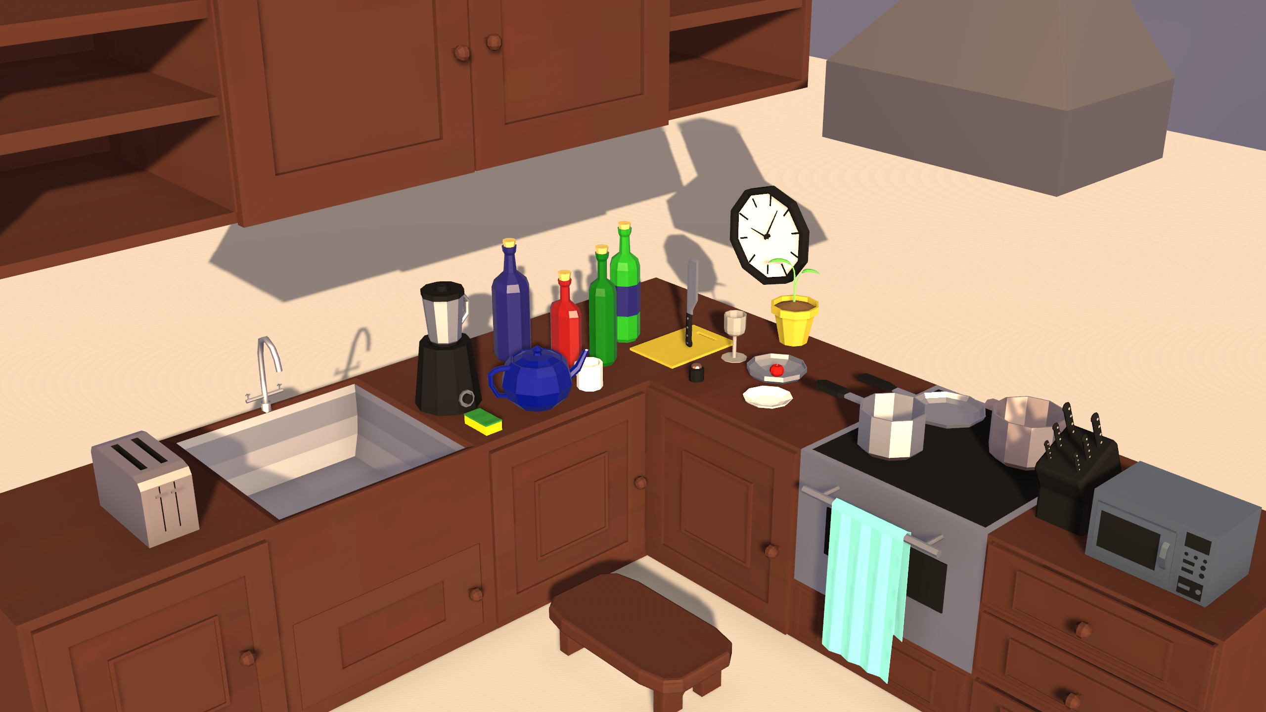 Low poly kitchen pack