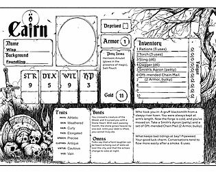 Cairn RPG Pre-Generated Character Sheets