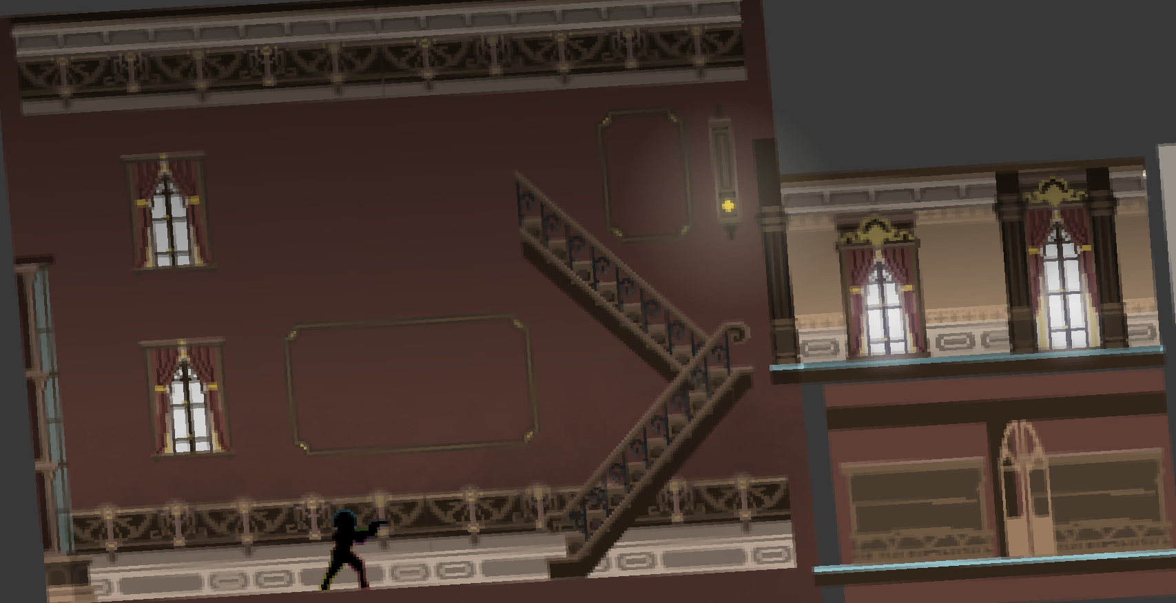 WIP platformer mansion tileset