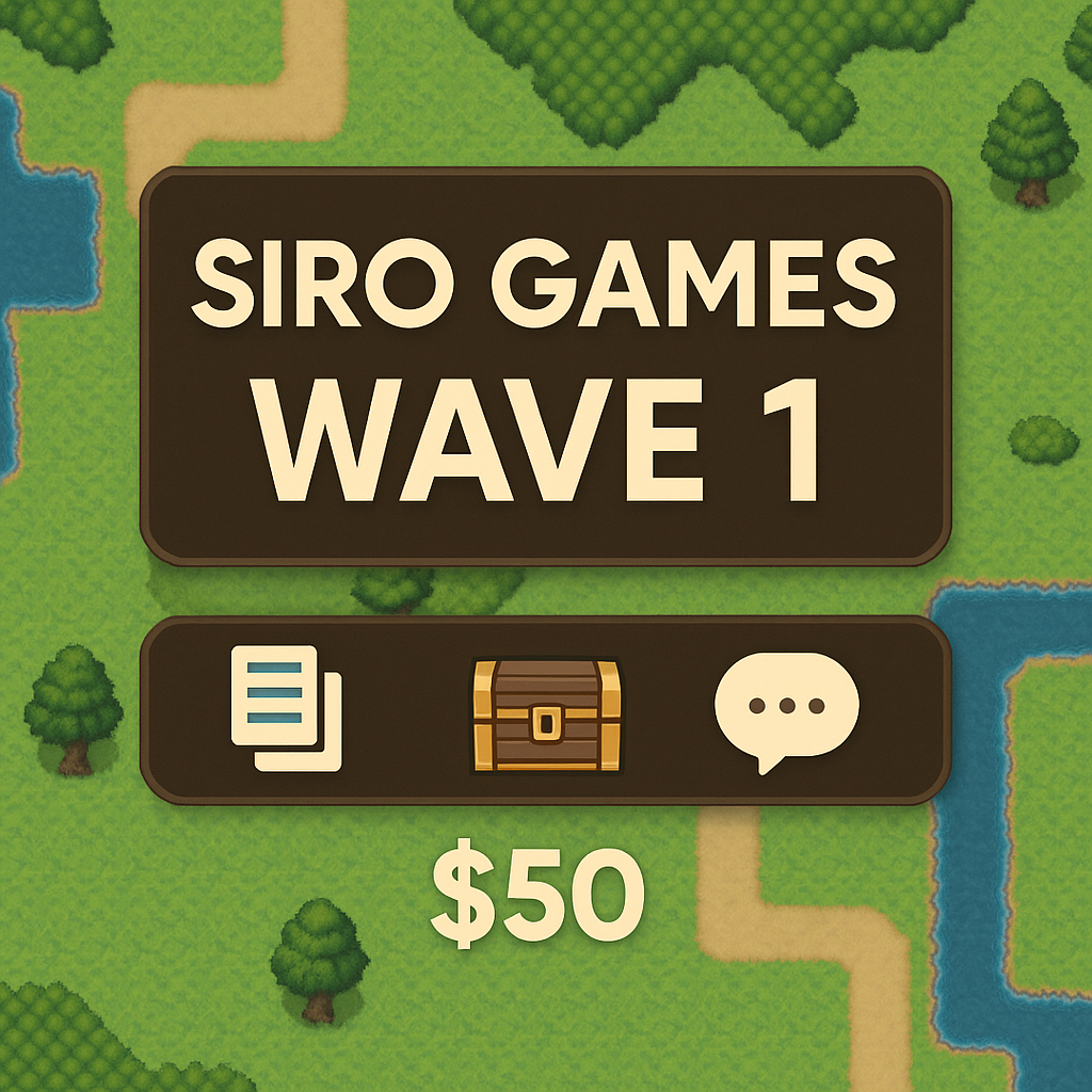RPG Maker MZ - Siro Games Wave 1 Plugins [Access Key] by Siro Games, image size:1024x1024