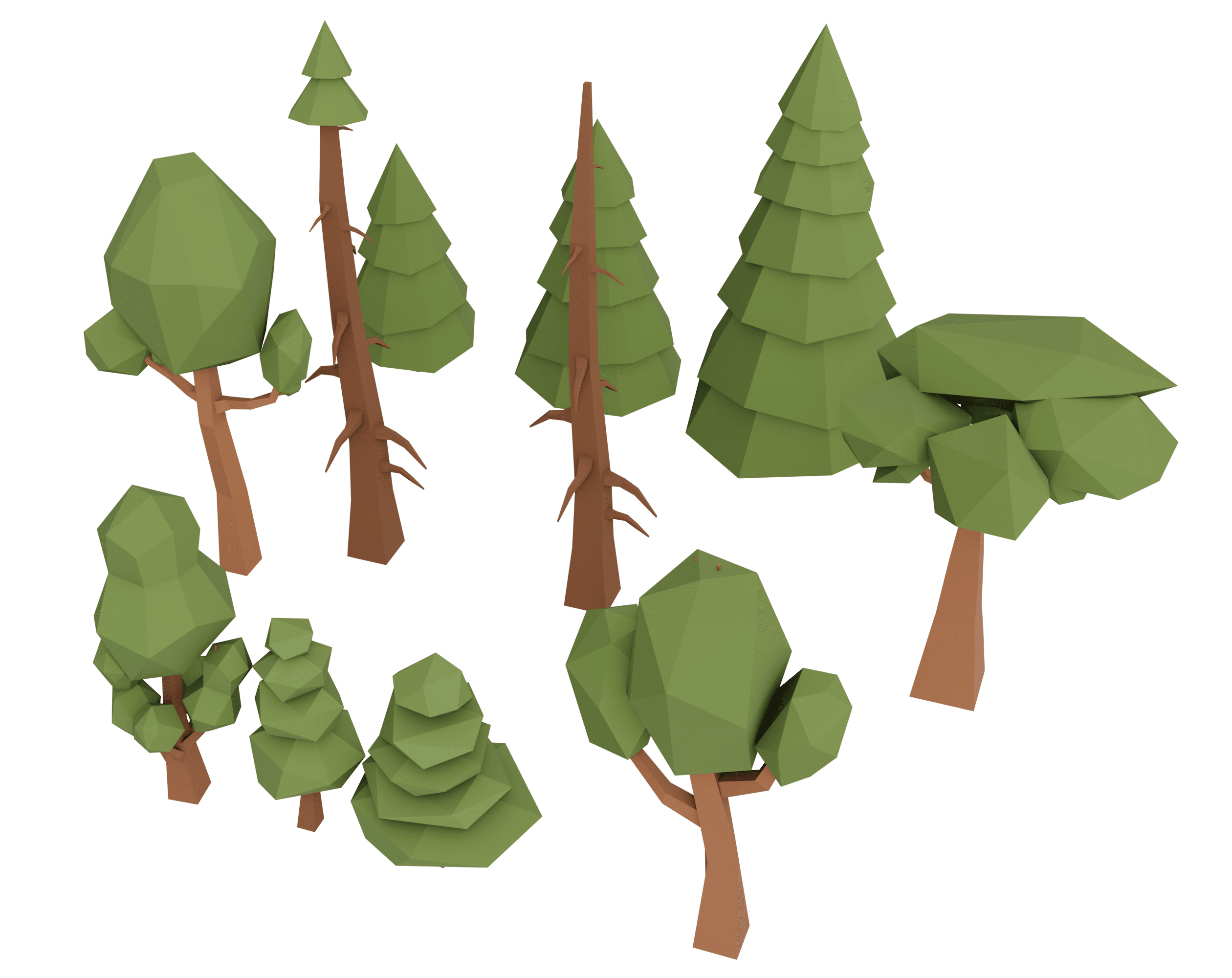 10+ Free Low Poly Trees Pack