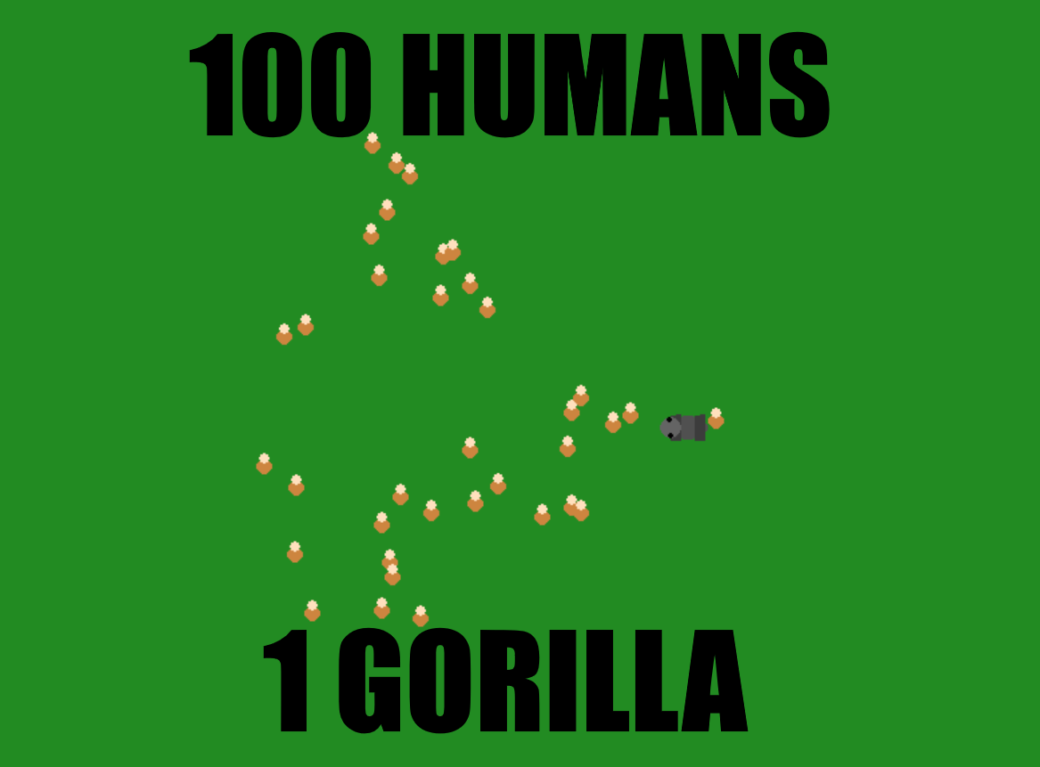 100 Humans VS 1 Gorilla