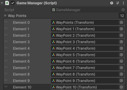 Waypoints List Waypoints List