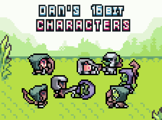 Dan's [16bit] RPG Fantasy Character Pack (Free Template Character ...