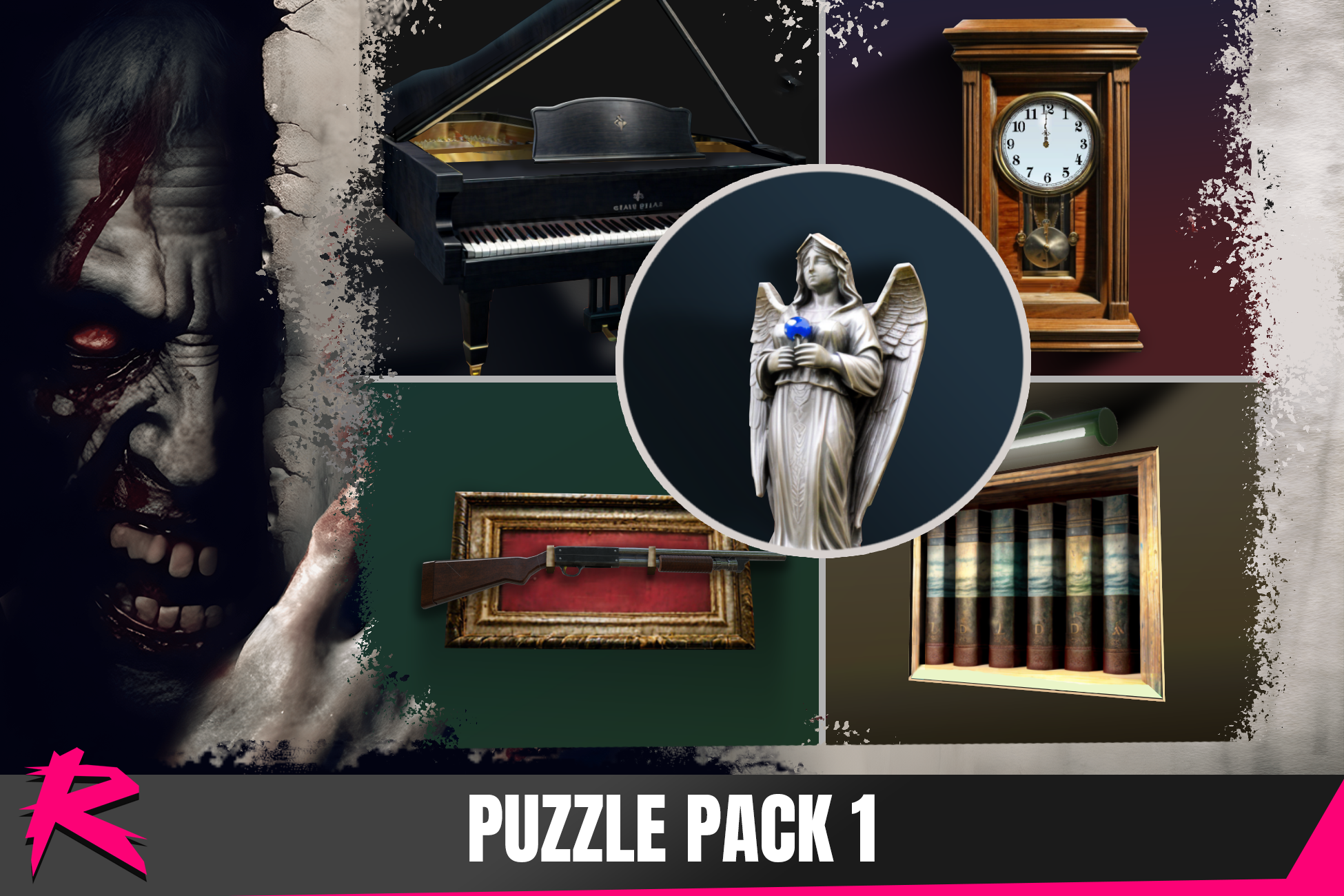 Retro Horror Puzzle Pack 1