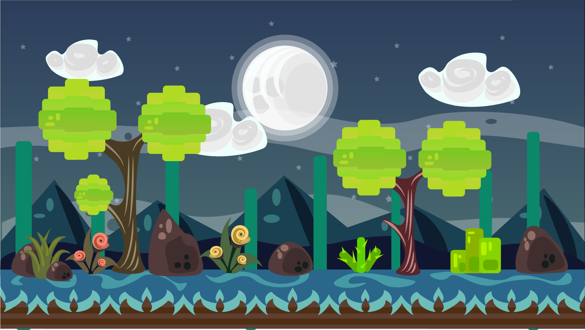 2d Vector Game Background 9 By Marwamj