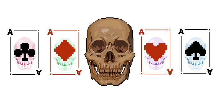 Pixelated Card Assets - Skull Theme