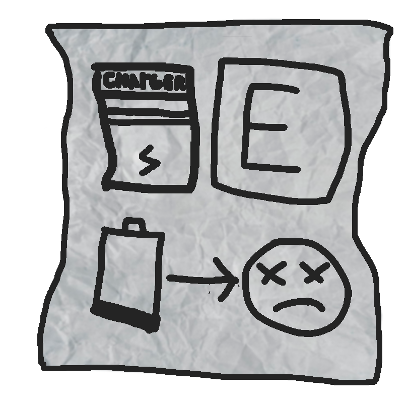 Press E near the charger