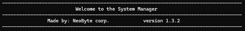 System Manager [OLD] (1.3.2)