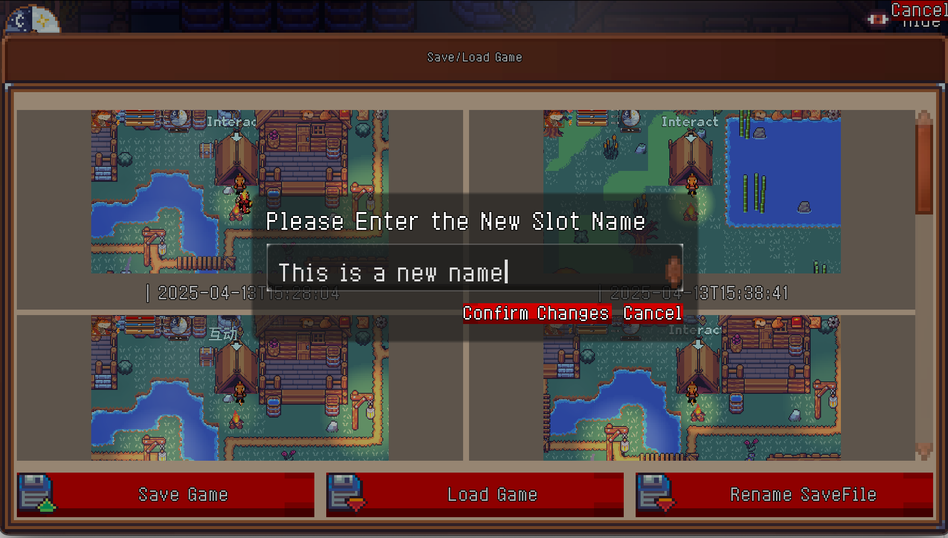 Save Load UI Changes