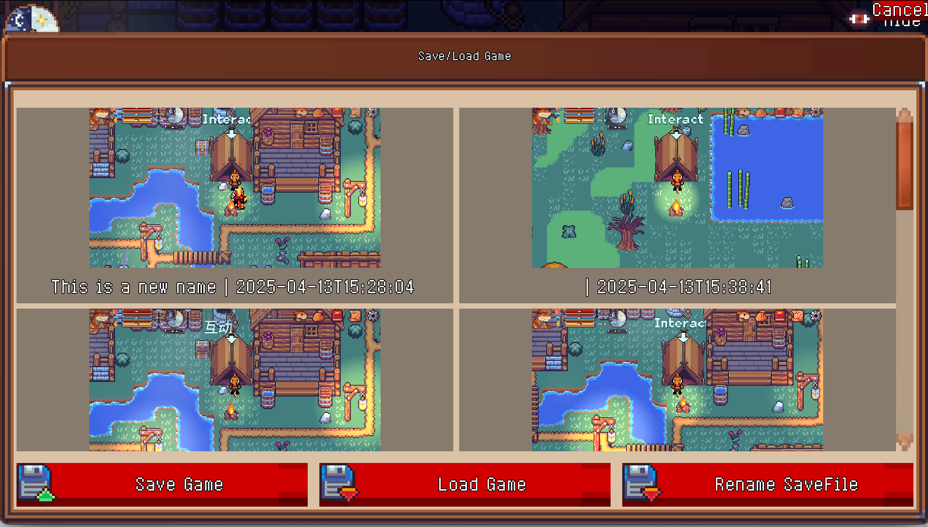 Save Load UI Changes