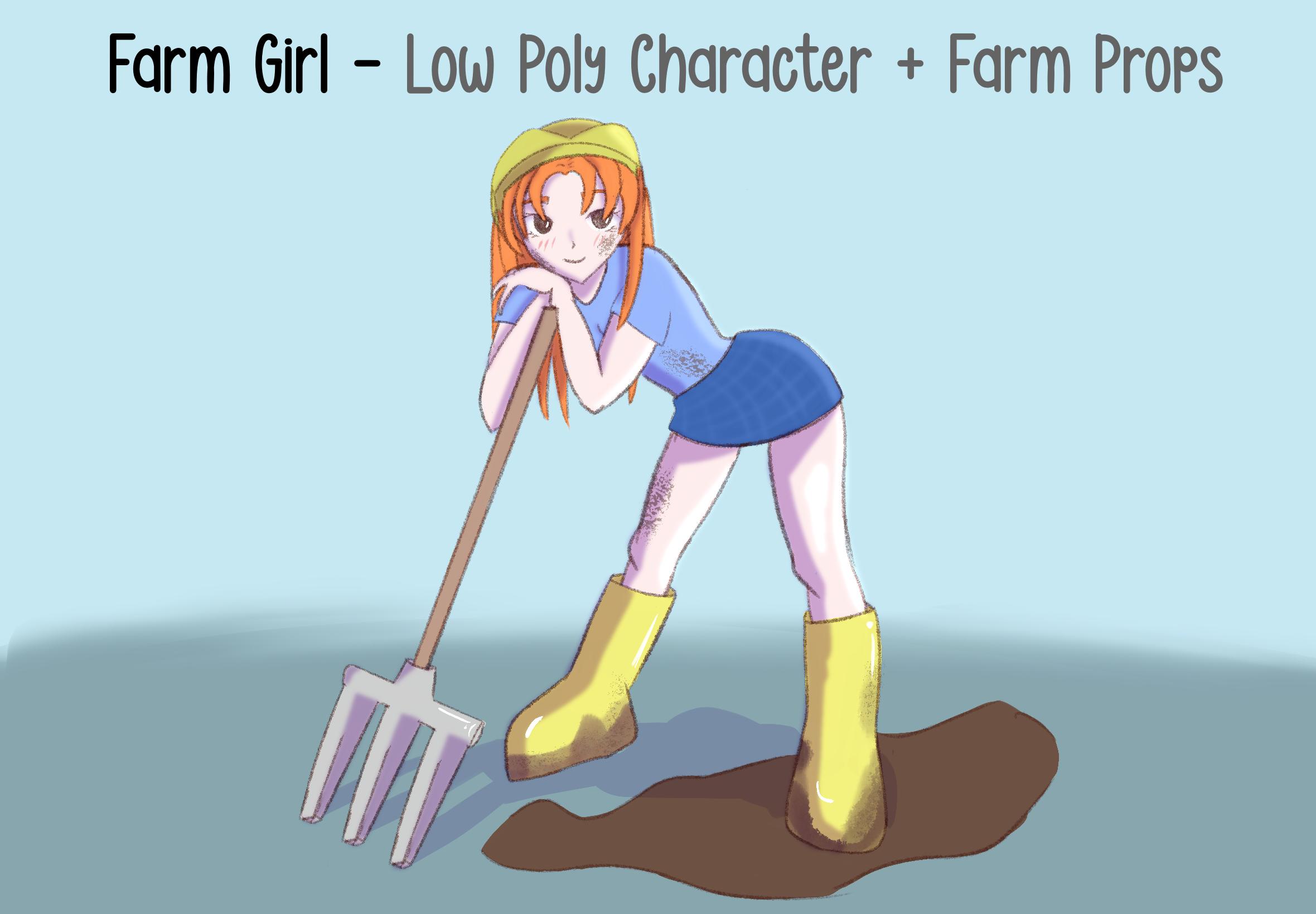 Farm Girl – Low Poly Character + Farm Props