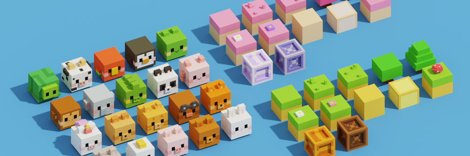 Voxel Animals & Items Pack — Free Assets