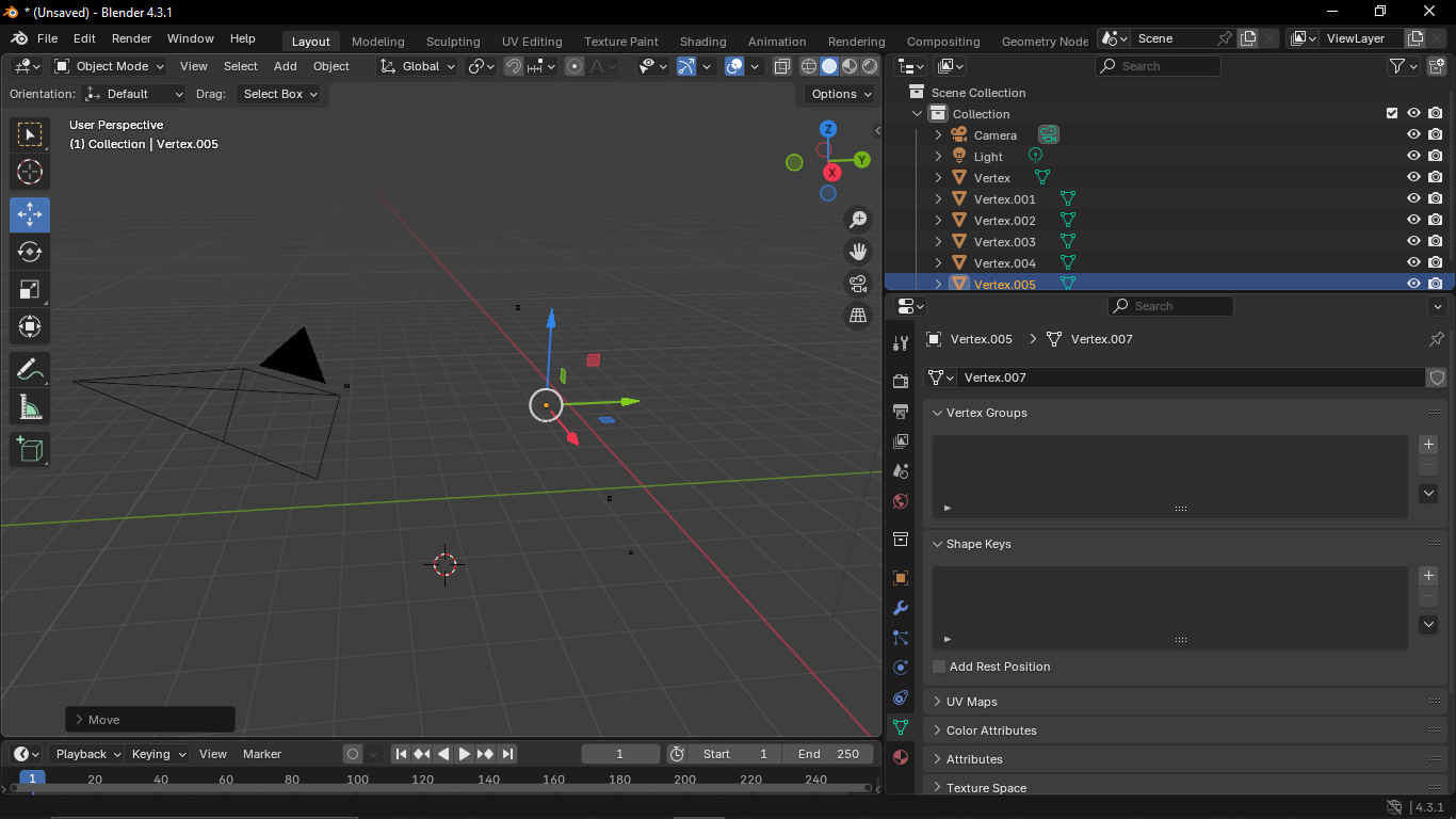 One-click vertex placement at the cursor.