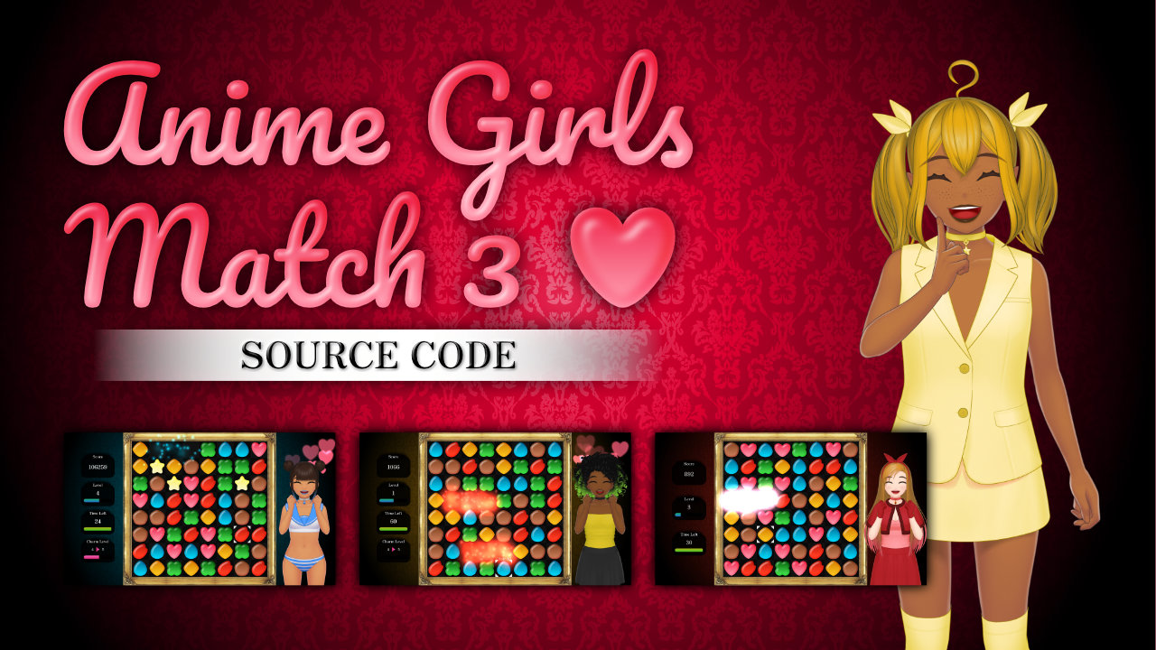 Anime Girls Match 3 Source Code