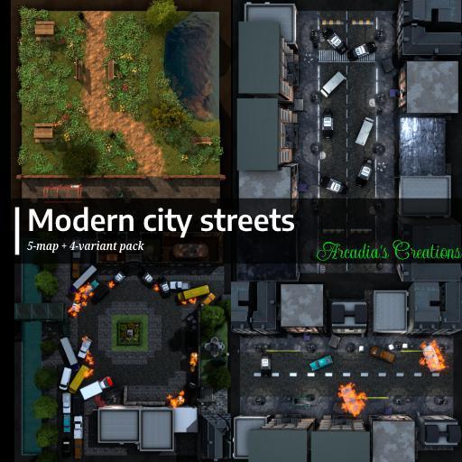 Modern city streets | 5 maps pack + 4 variants