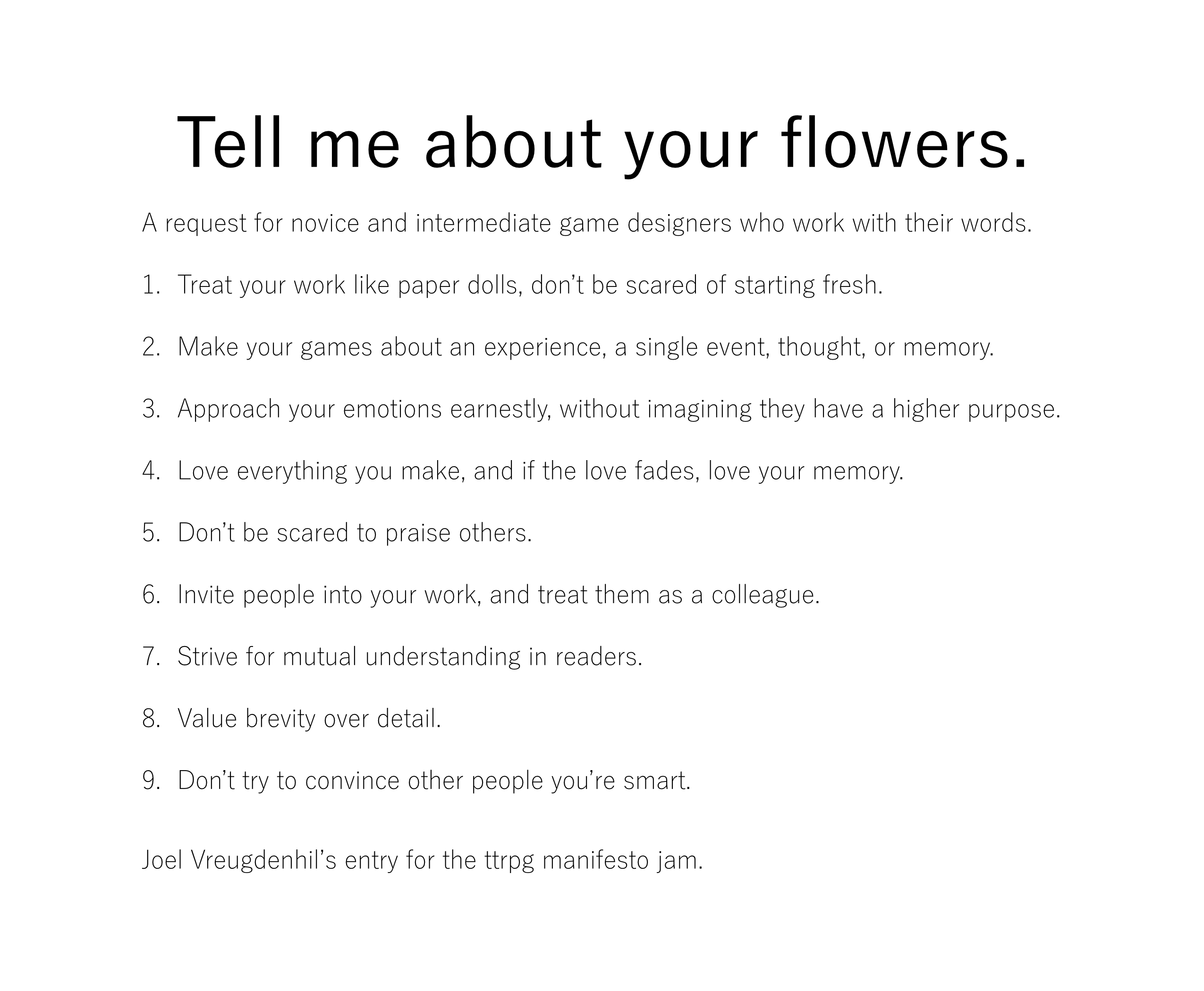 Cover image for Tell me about your flowers