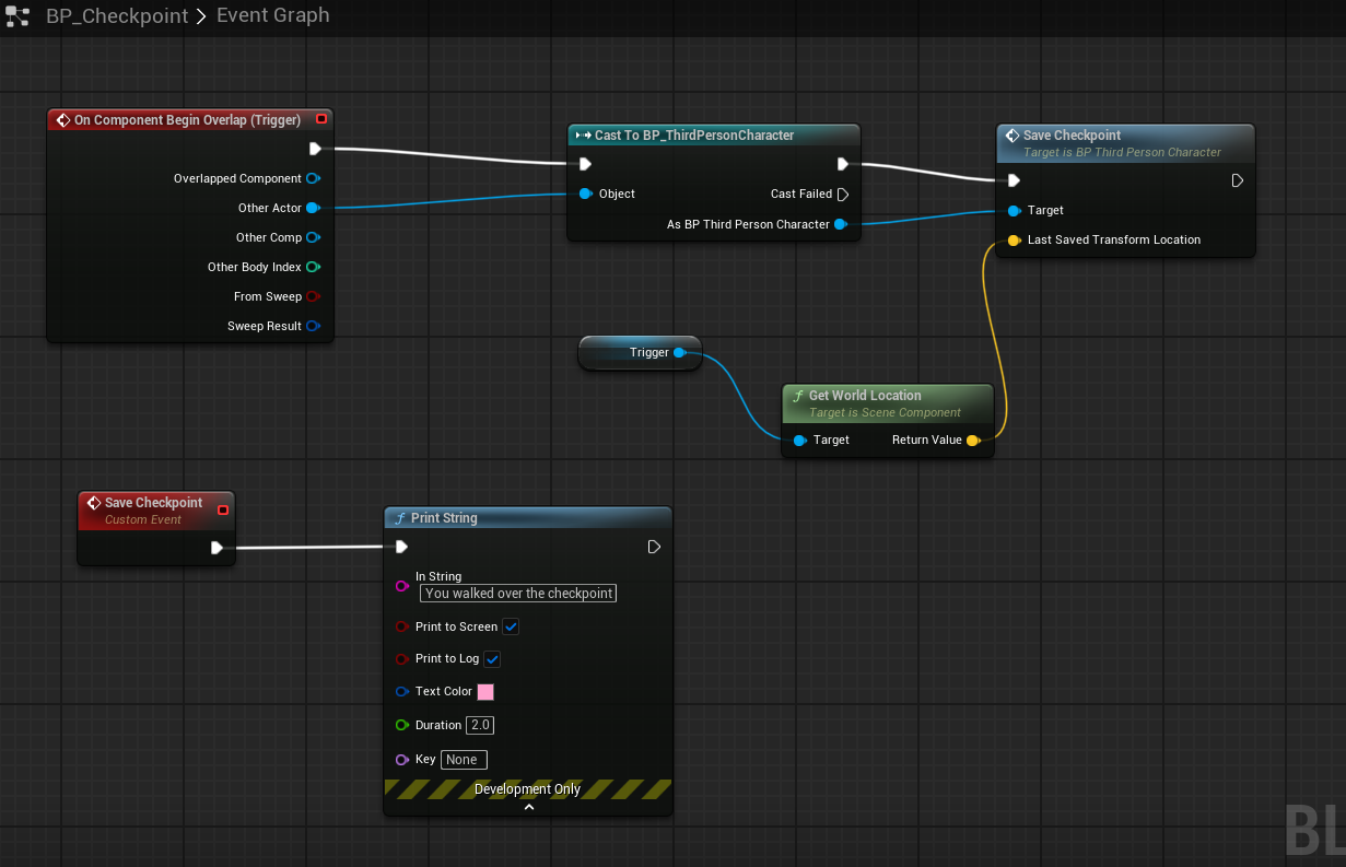 BP_Checkpoint Event Graph