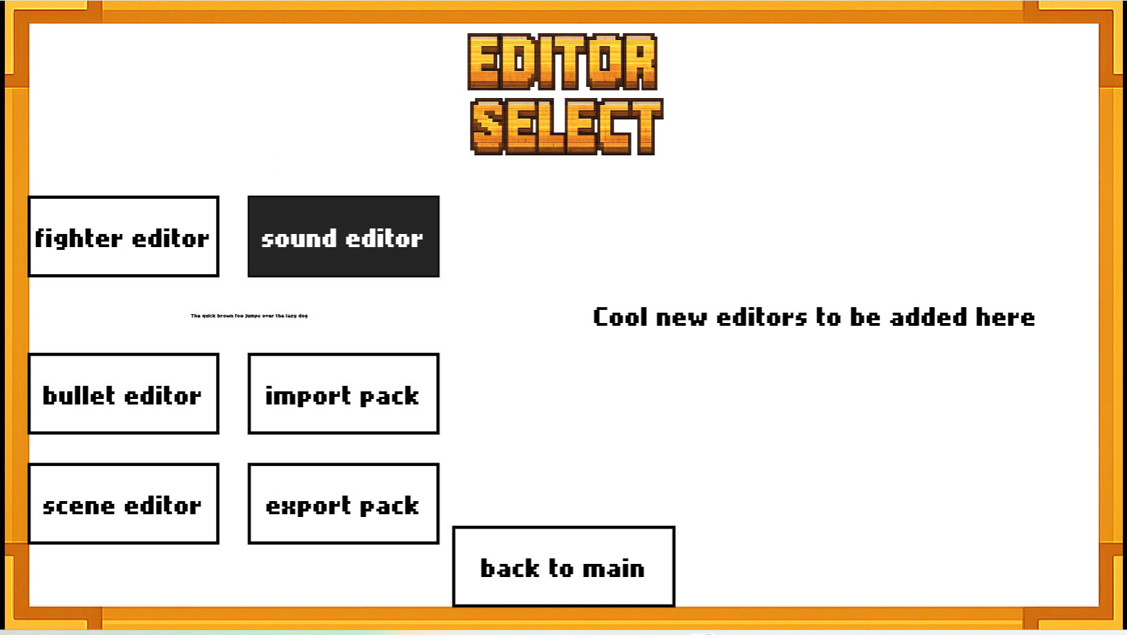 Editor select