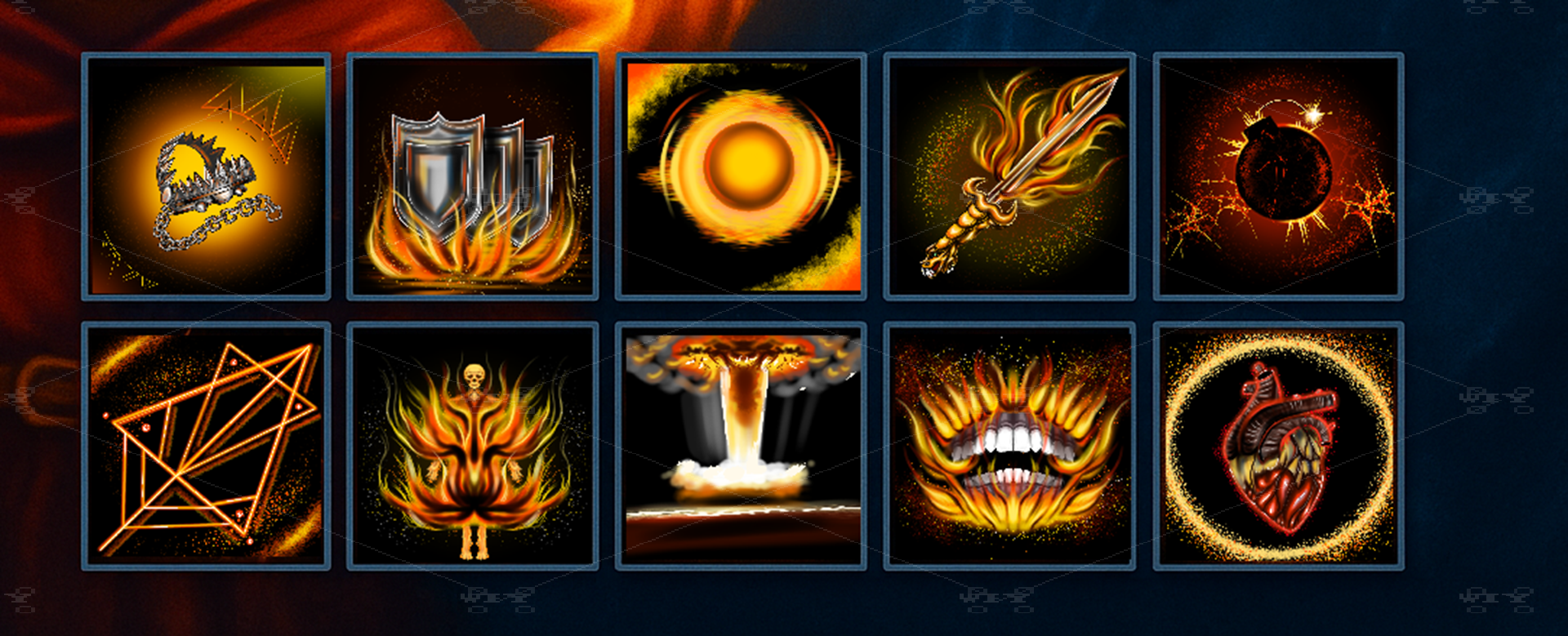 Fire Skills Icons Pack – Fantasy RPG Assets