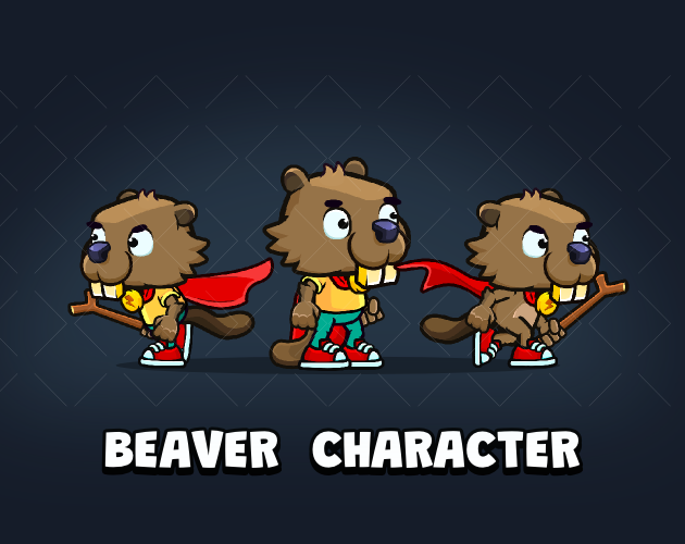 Beaver character by Robert Brooks - gamedeveloperstudio.com