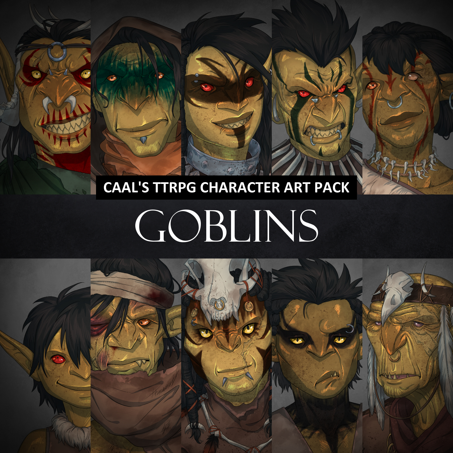 TTRPG Portrait Pack 04 - Goblins