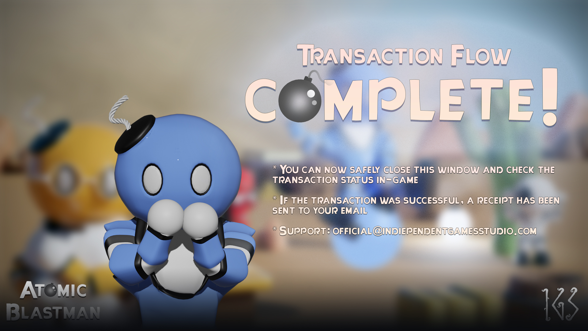 Atomic Blastman New Transaction Confirmation