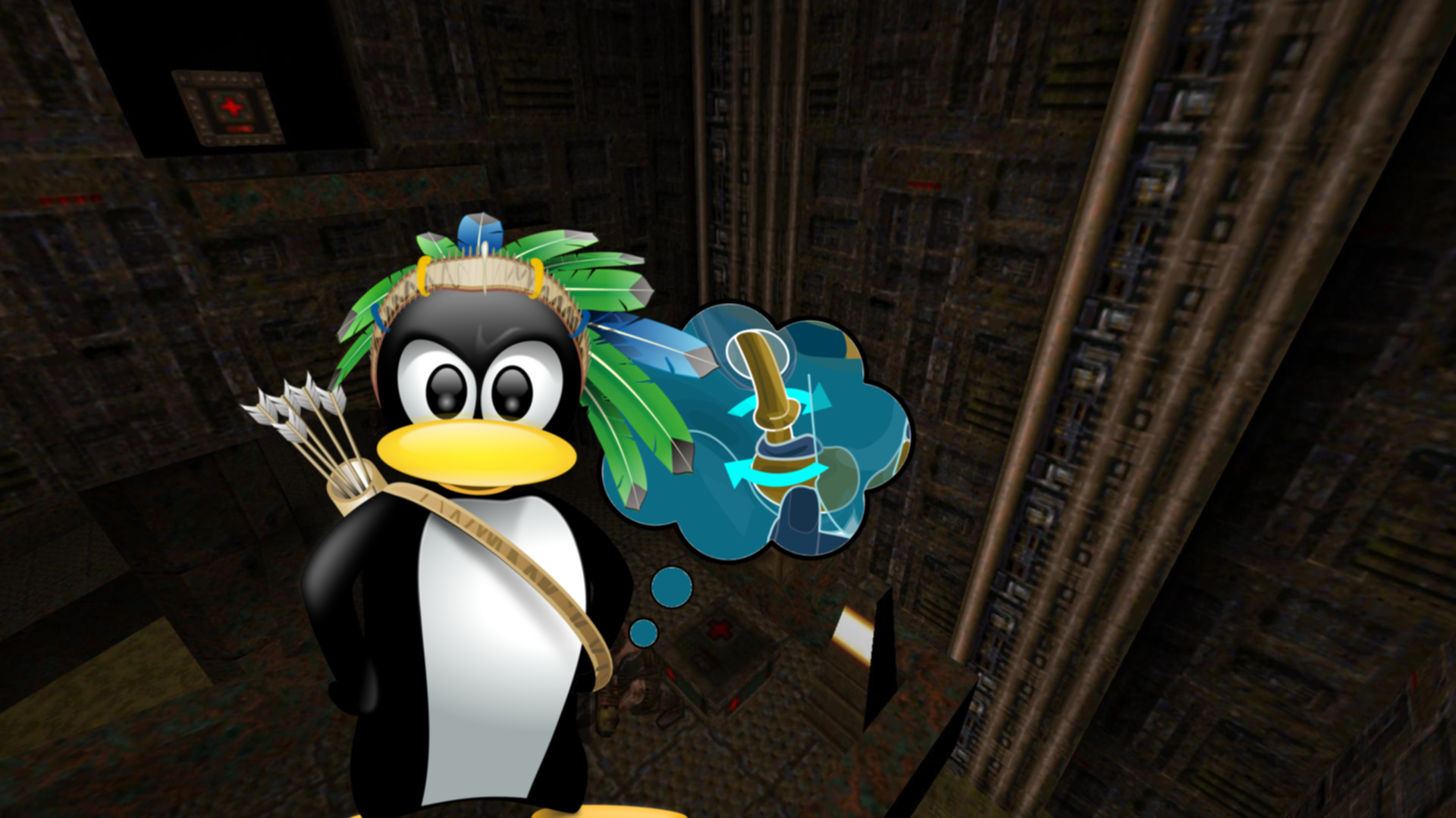 tux into quake