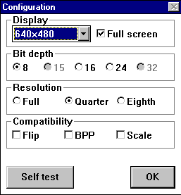 The same configuration dialog on Windows 95 RTM. Left has it's subsystem set to 4.0, right has it set to 3.10.