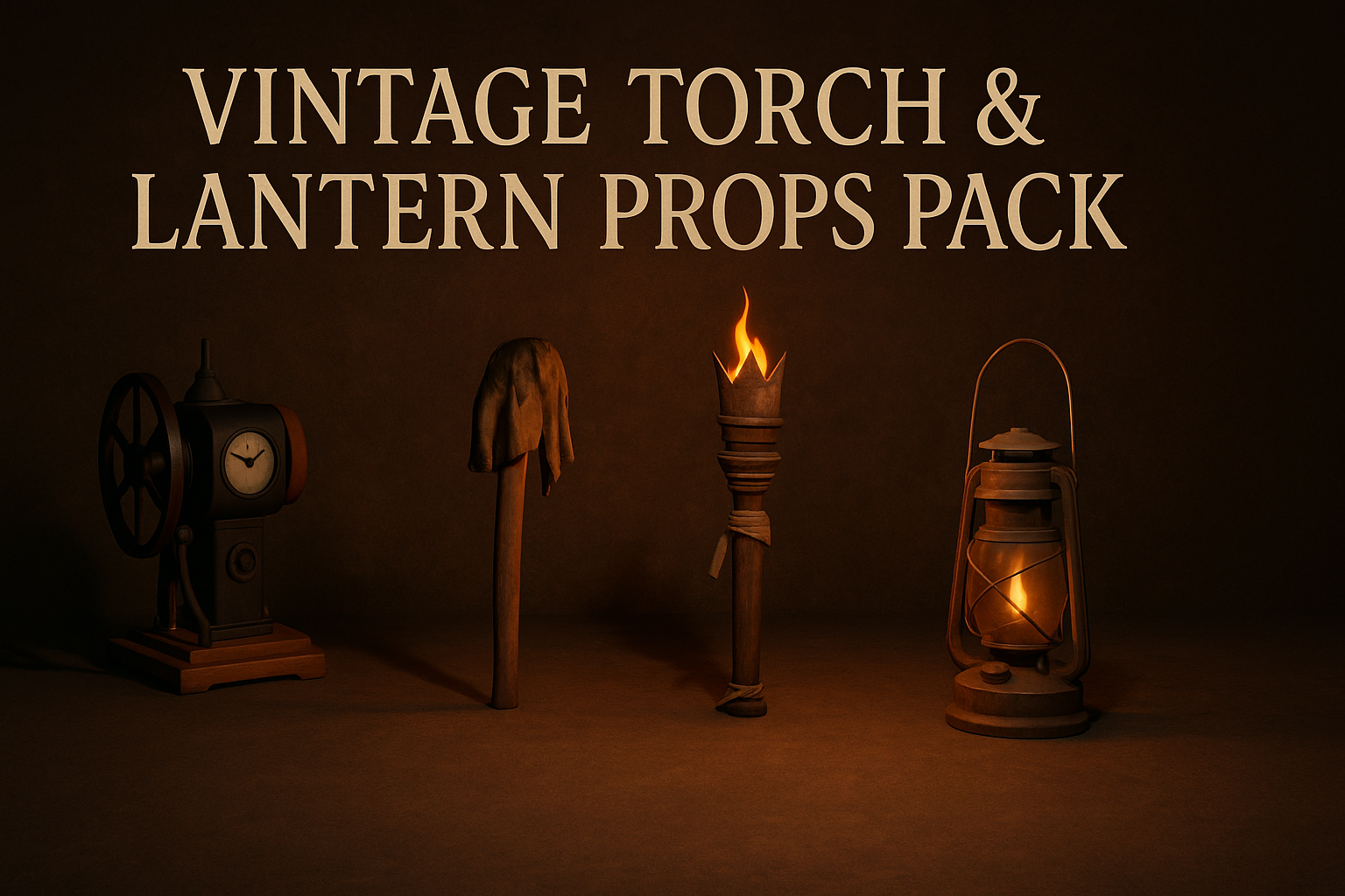 Vintage Torch & Lantern Props Pack