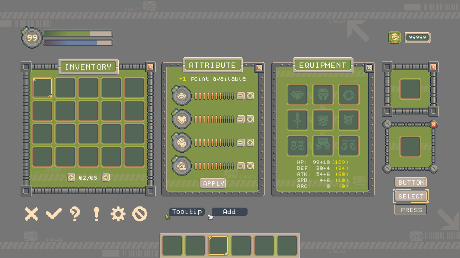 Pixel Fantasy Cyberpunk RPG UI Pack by etahoshi