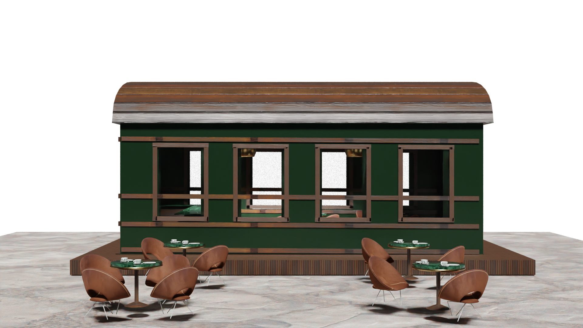 Vintage Train Car Coffee Shop