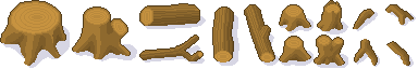 Tree stumps and logs