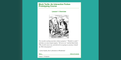 Cover image for Mock Turtle: An Interactive Fiction Prototyping Course