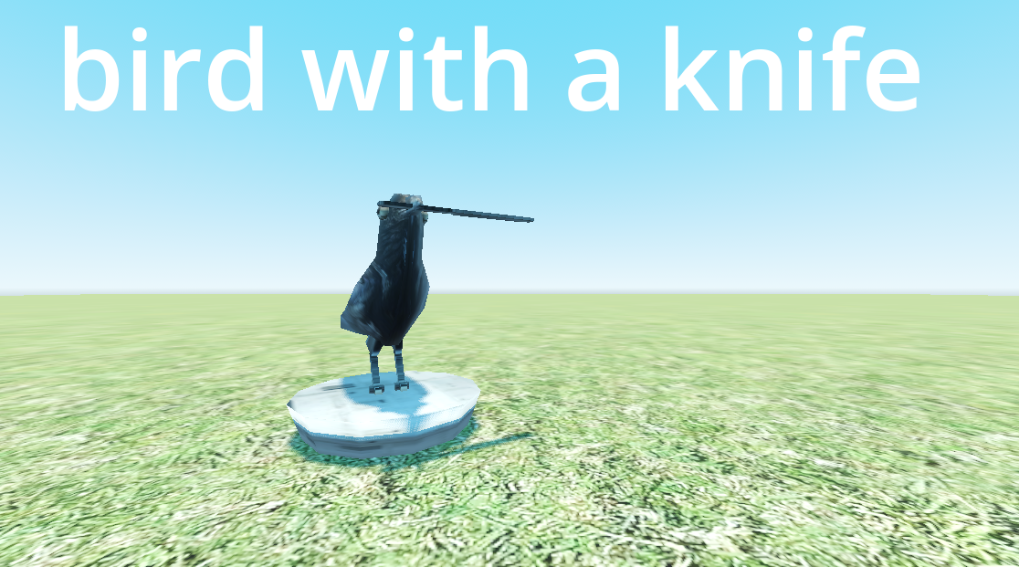 Bird with a knife