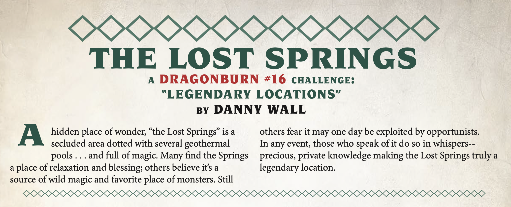 Dragonbane: Legendary Locations, The Lost Springs