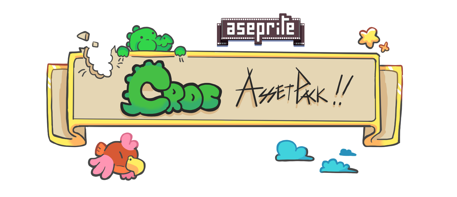 Aseprite's Crocodile mascot FREE Plataformer Asset Pack