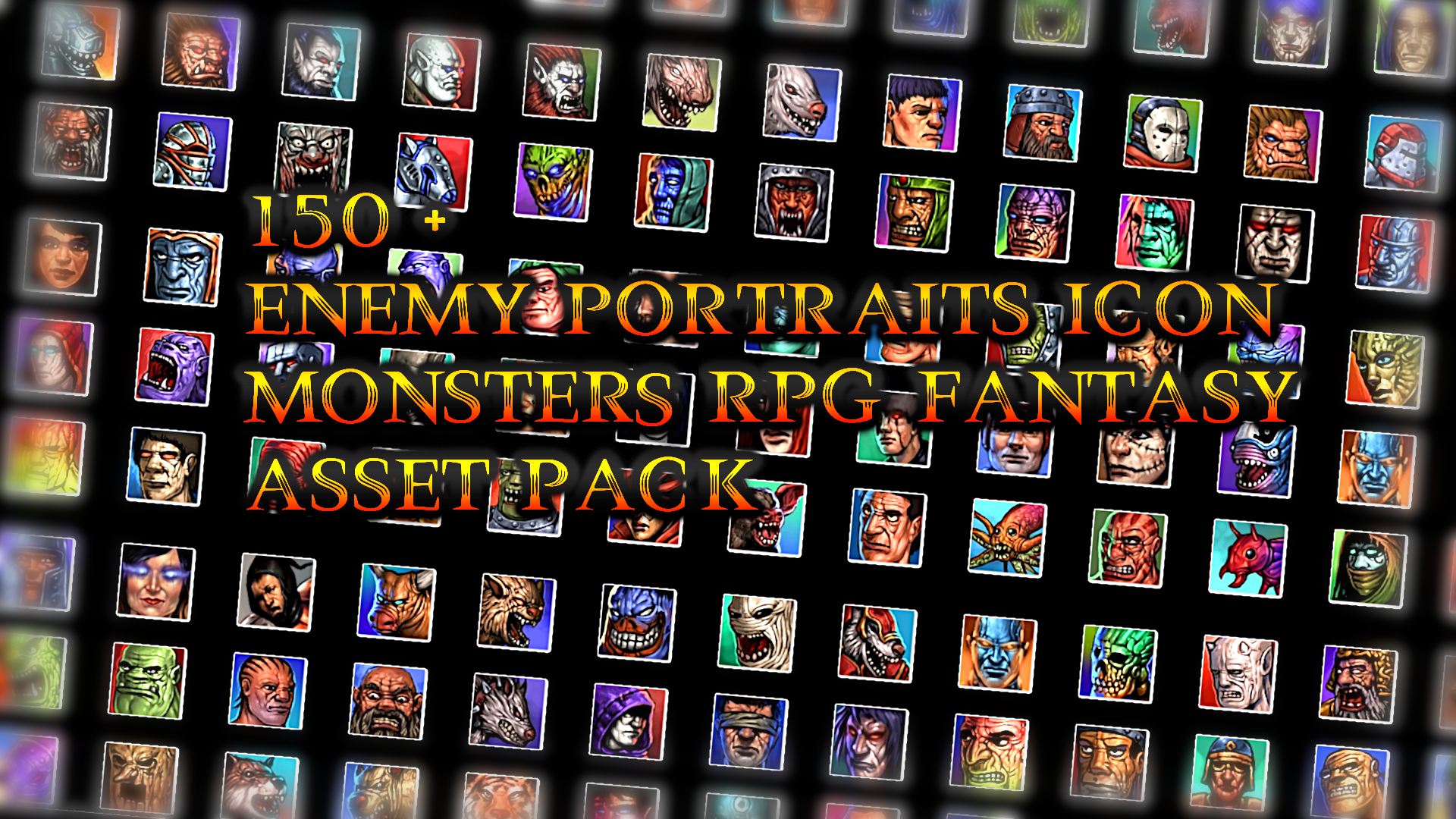 RPG enemy monsters portraits asset pack