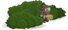 Postal carrier sneaking through bushes