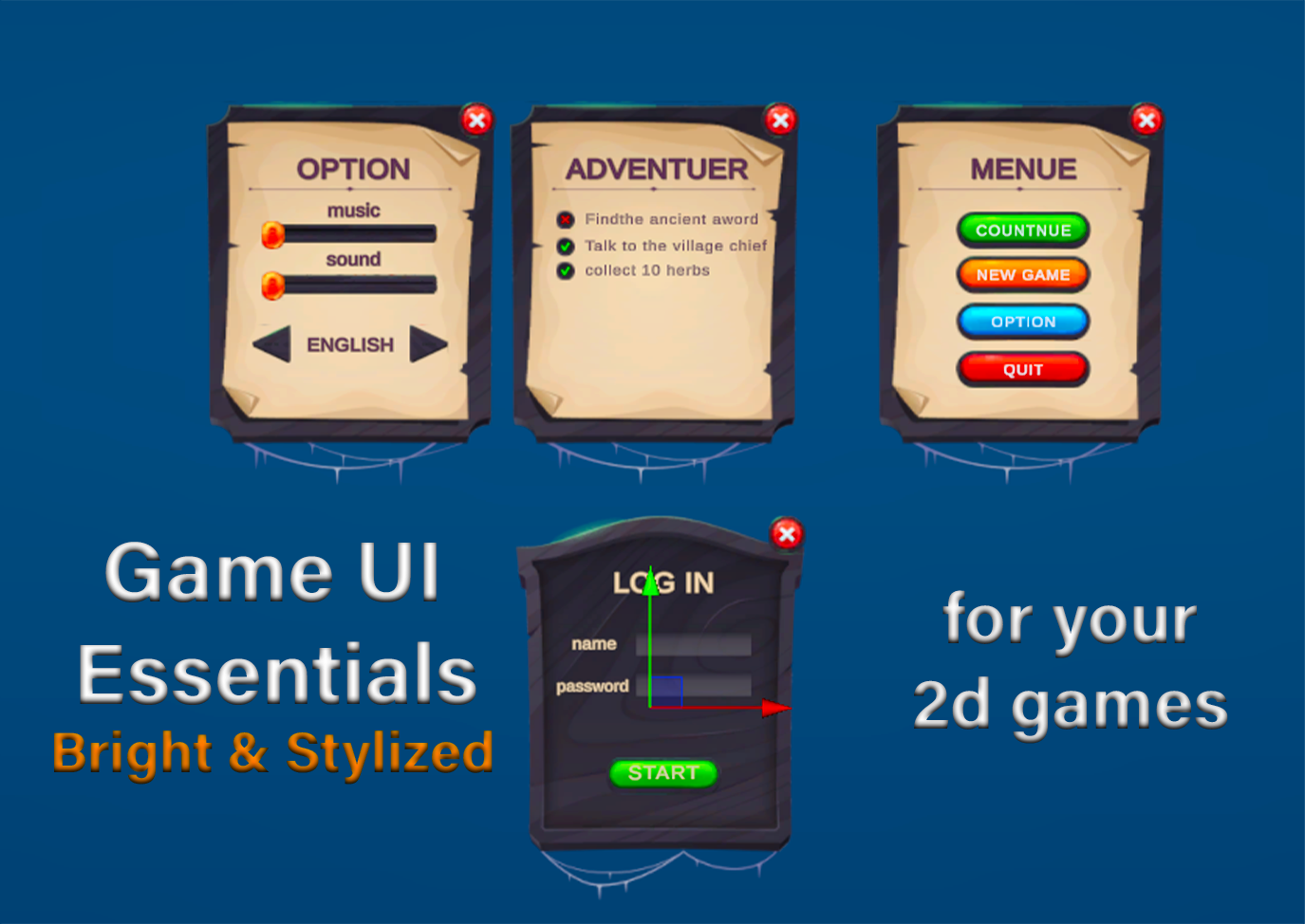 Refreshing Game Ui Game UI Essentials – Bright & Stylized by sn9ake
