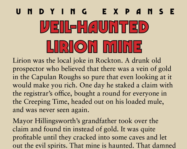 Cover image for Veil-haunted Lirion Mine