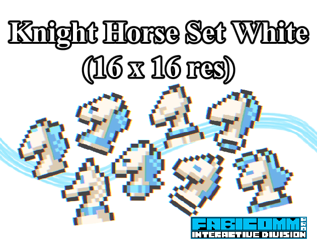 Knight Horse Chess Set White