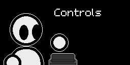 Dave about to press a Button under a text that says "Controls" in a dark Void.
