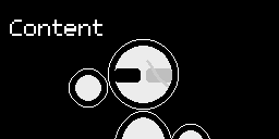 Abel looking at the player and pointing to a text that says "Content" in a Dark Void